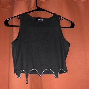 Diamond drip cropped tank top